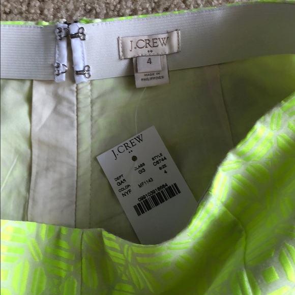 J crew yellow patterned mini skirt NWT - Picture 3 of 4